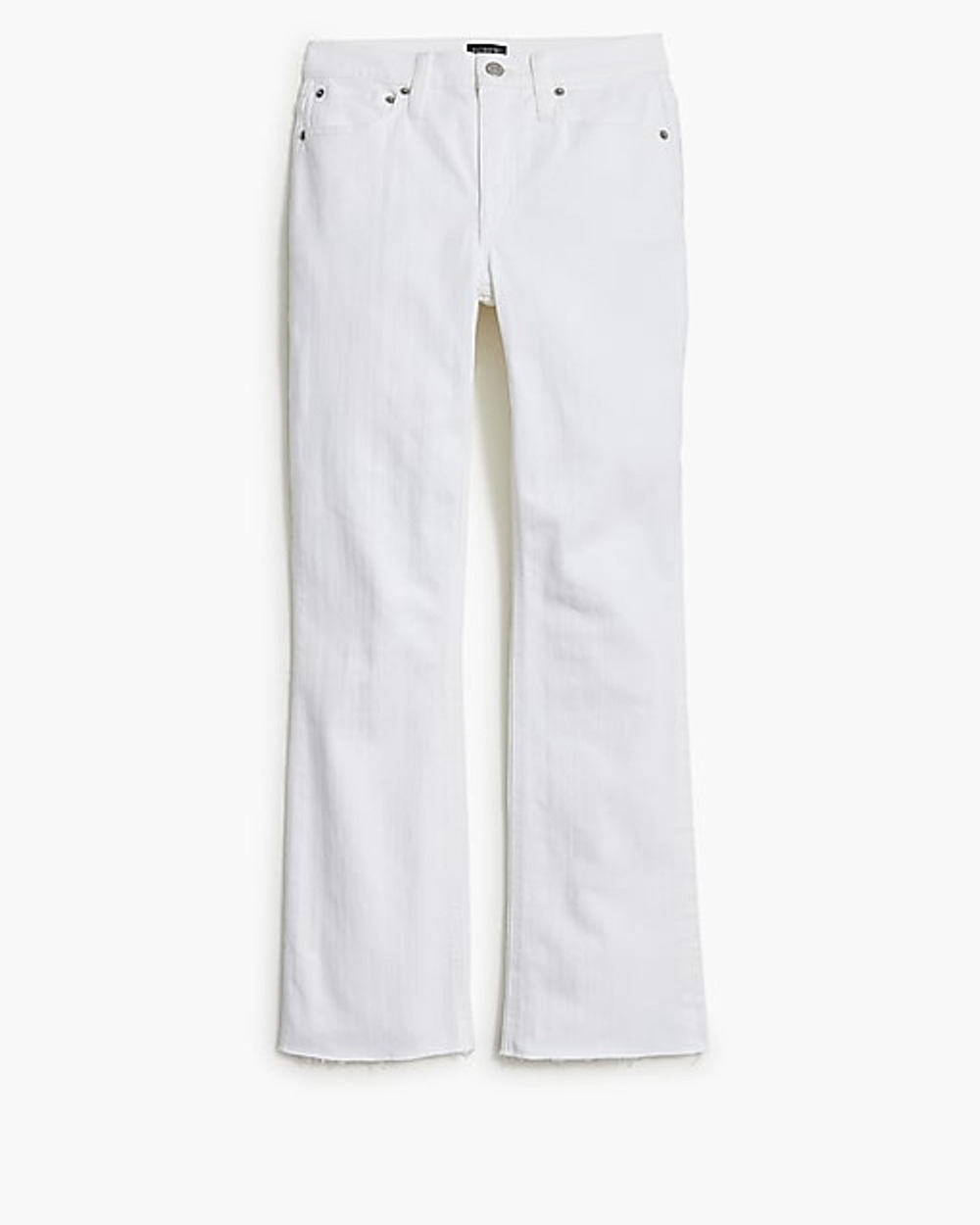 J.Crew Factory Petite Flare Casual Crop Denim Signature Stretch White P31 NWT